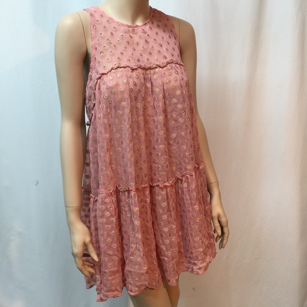 Free People Adorable Gold Detail Dress